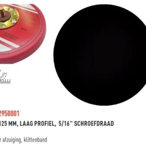 Rodac pad 125mm, low profile, hook, geen afzuiging RAP2950001