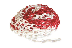 Kunststof ketting rood/wit 2861